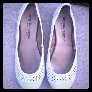 Women's White Christian Siriano Flats